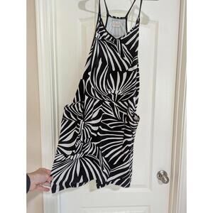 Women's Zebra Striped Romper With Pockets Large Pre-owned Good